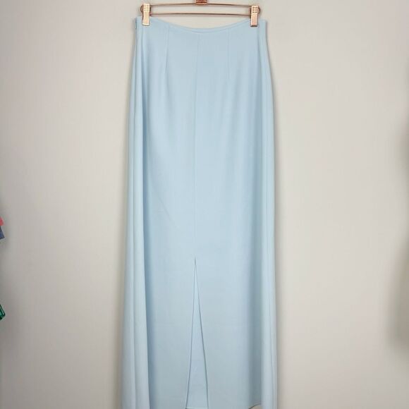 LAFAYETTE 148 | NEW Aerial Blue High Waisted Silk Blend Maxi Skirt Women’s 0 - Picture 10 of 16
